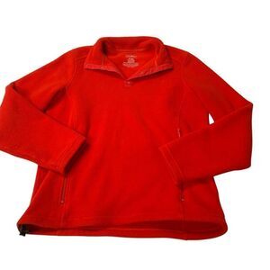 L.L. Bean red Fleece Pullover